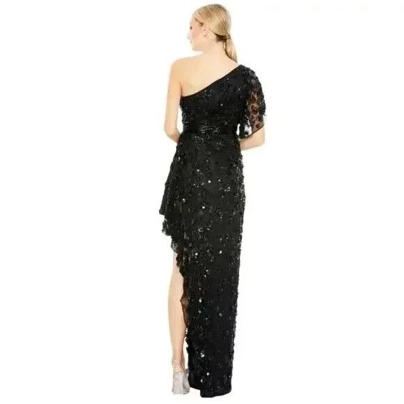 NWT Mac Duggal 93687 One Shoulder Beaded Embellished Asymmetrical Hem $598‎ - Picture 4 of 8